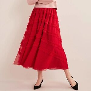 NWT Boden Tulle Midi Skirt - Red